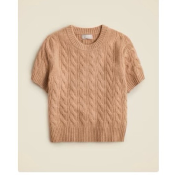 J. Crew Sweaters - J. Crew Cashmere Cable-Knit T-Shirt in Heather Camel Size Medium-Worn Only Once!